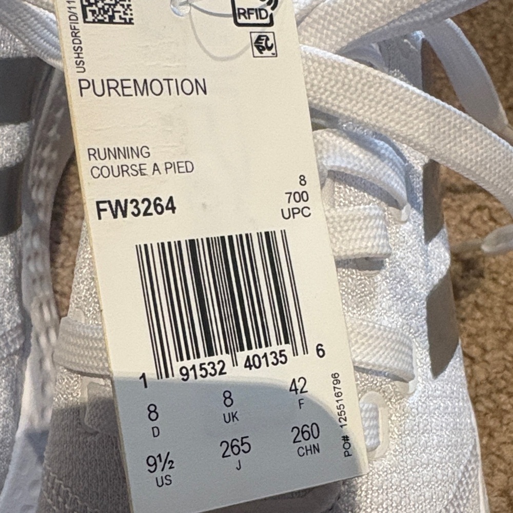 Brand new in box adidas Puremotion White Athletic Running Shoes 9.5